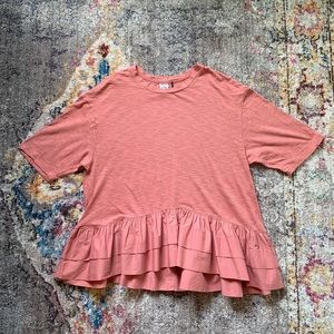 Anthropologie Akemi + Kin Cascade Peplum Top